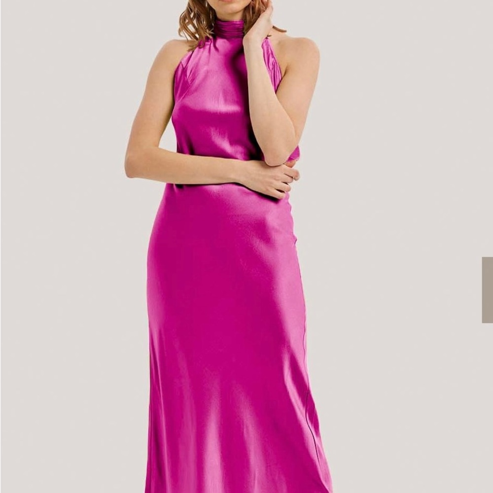 gentle herd silk dress pink